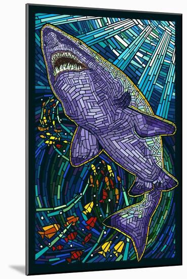Tiger Shark Paper Mosaic-Lantern Press-Mounted Art Print