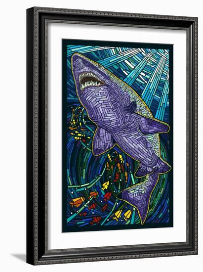 Tiger Shark Paper Mosaic-Lantern Press-Framed Art Print