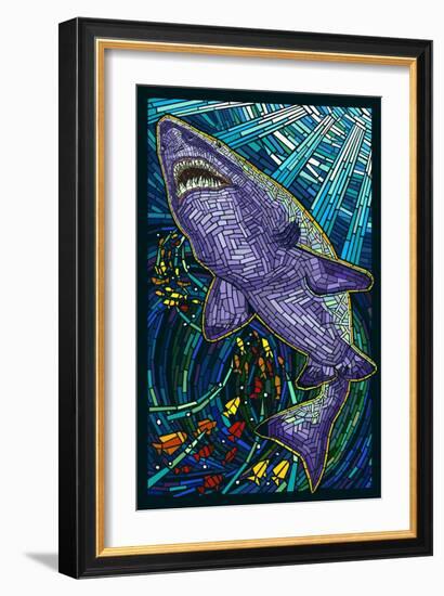 Tiger Shark Paper Mosaic-Lantern Press-Framed Art Print