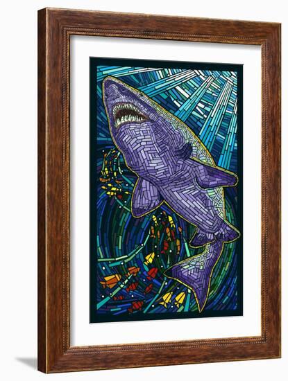 Tiger Shark Paper Mosaic-Lantern Press-Framed Premium Giclee Print