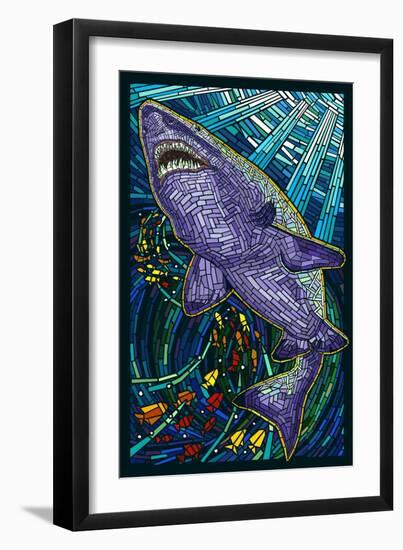 Tiger Shark Paper Mosaic-Lantern Press-Framed Premium Giclee Print