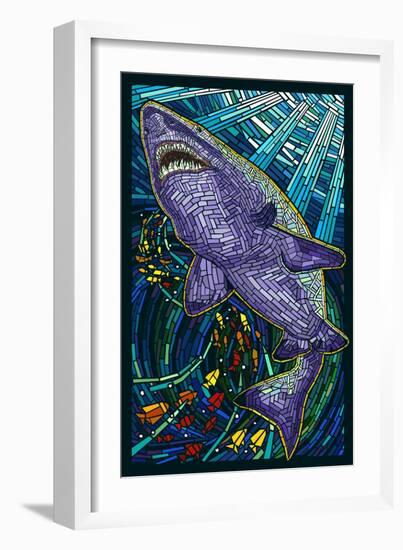 Tiger Shark Paper Mosaic-Lantern Press-Framed Premium Giclee Print
