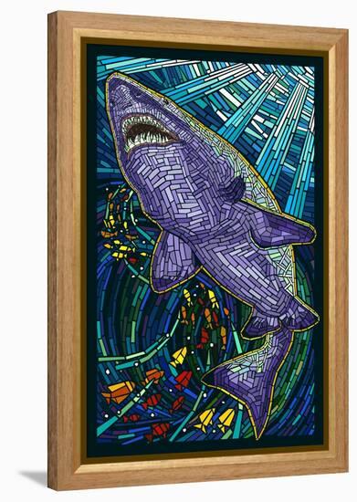 Tiger Shark Paper Mosaic-Lantern Press-Framed Stretched Canvas