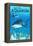 Tiger Shark - Visit the Aquarium-Lantern Press-Framed Stretched Canvas