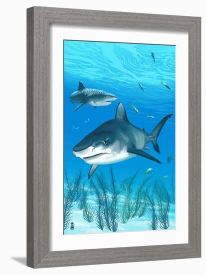 Tiger Shark-Lantern Press-Framed Art Print