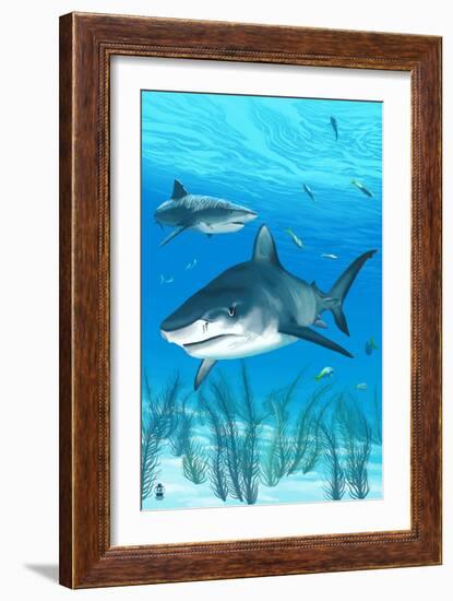 Tiger Shark-Lantern Press-Framed Art Print