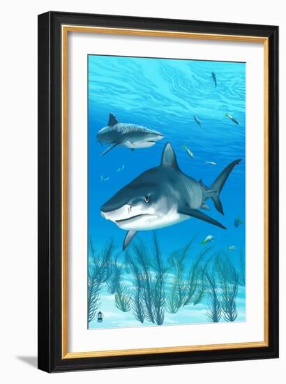 Tiger Shark-Lantern Press-Framed Art Print