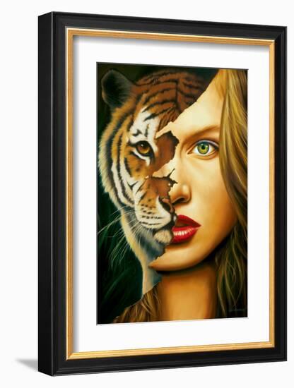 Tiger Within-Jim Warren-Framed Premium Giclee Print