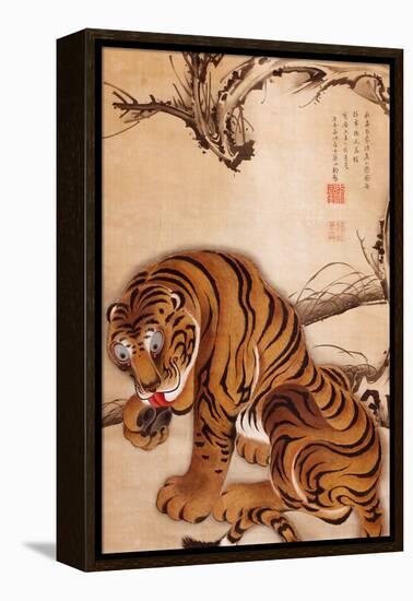 Tiger-Jakuchu Ito-Framed Premier Image Canvas