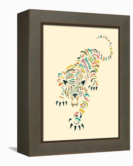 Tiger-Jazzberry Blue-Framed Stretched Canvas