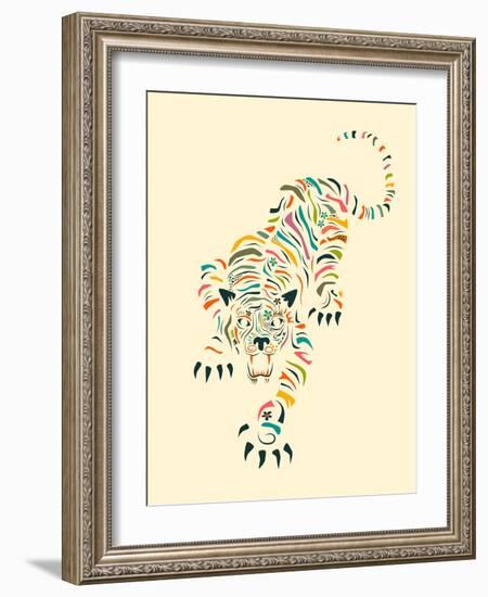 Tiger-Jazzberry Blue-Framed Art Print