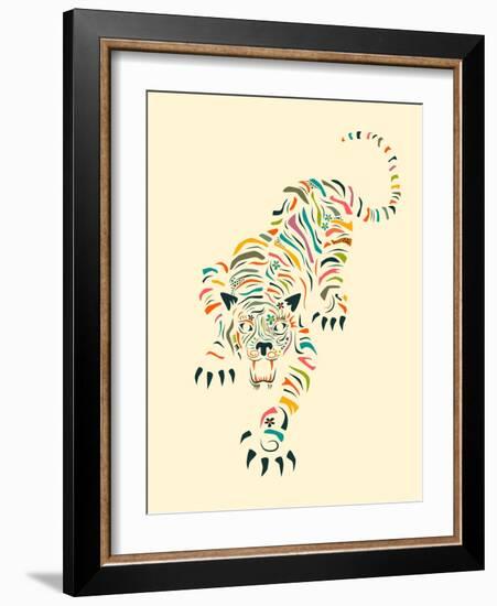 Tiger-Jazzberry Blue-Framed Art Print