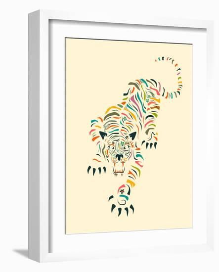 Tiger-Jazzberry Blue-Framed Art Print