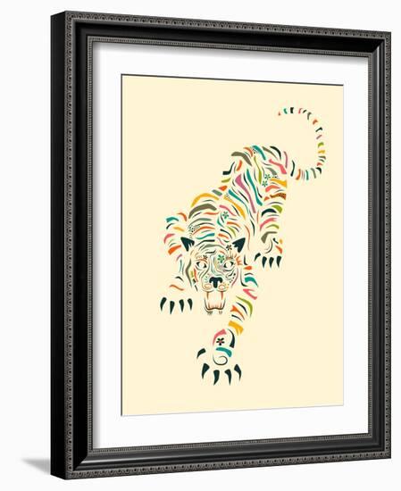 Tiger-Jazzberry Blue-Framed Art Print