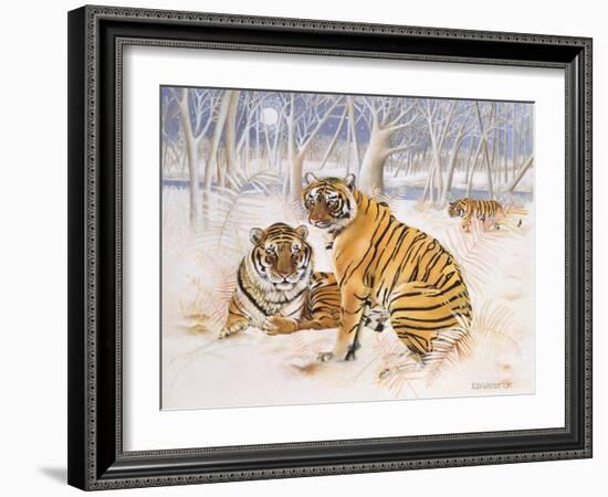 Tigers in the Snow, 2005-E.B. Watts-Framed Giclee Print