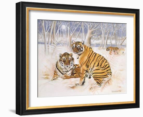 Tigers in the Snow, 2005-E.B. Watts-Framed Giclee Print