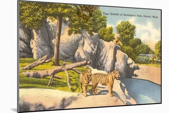Tigers in Zoo, Detroit, Michigan-null-Mounted Art Print
