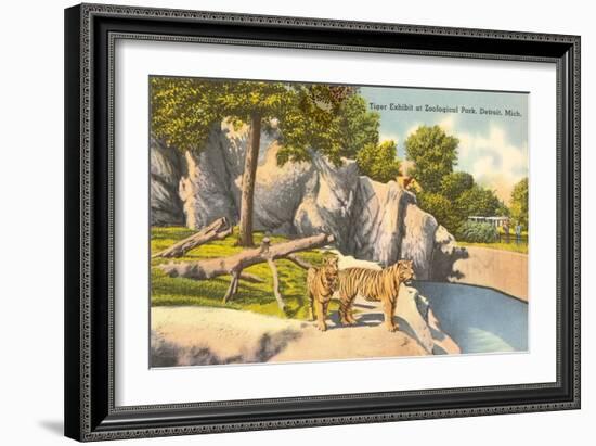 Tigers in Zoo, Detroit, Michigan-null-Framed Art Print