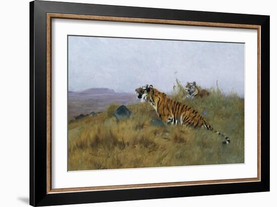 Tigers Stalking Their Prey-Wilhelm Kuhnert-Framed Giclee Print