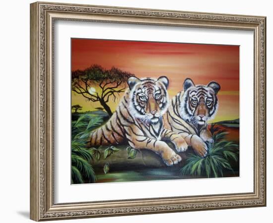 Tigers-Sue Clyne-Framed Giclee Print