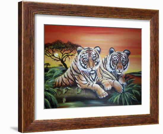 Tigers-Sue Clyne-Framed Giclee Print