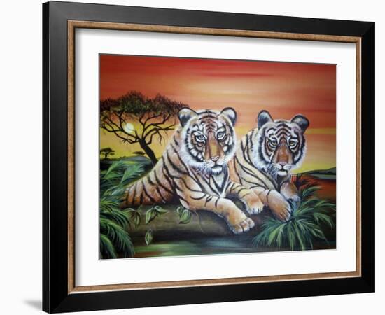 Tigers-Sue Clyne-Framed Giclee Print