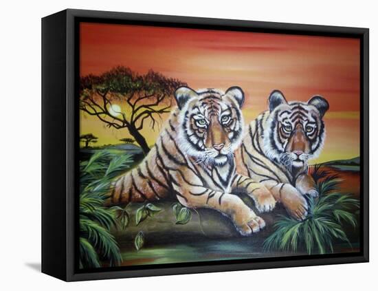 Tigers-Sue Clyne-Framed Premier Image Canvas