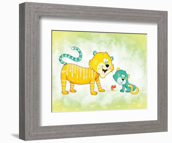 Tiggy Too-Blue Fish-Framed Art Print