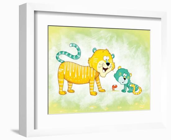 Tiggy Too-Blue Fish-Framed Art Print