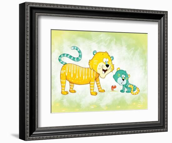 Tiggy Too-Blue Fish-Framed Art Print