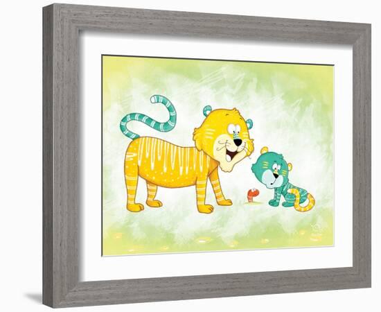 Tiggy Too-Blue Fish-Framed Art Print