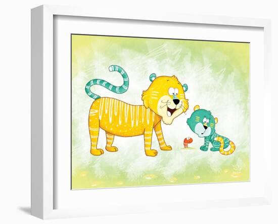 Tiggy Too-Blue Fish-Framed Art Print