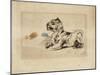 Tigre couché, de profil à droite-Eugene Delacroix-Mounted Giclee Print