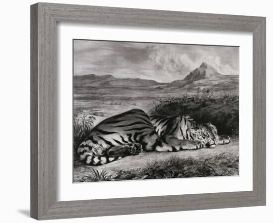 Tigre royal-Eugene Delacroix-Framed Giclee Print