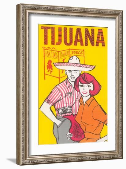 Tijuana Travel Poster with Gringos-null-Framed Art Print