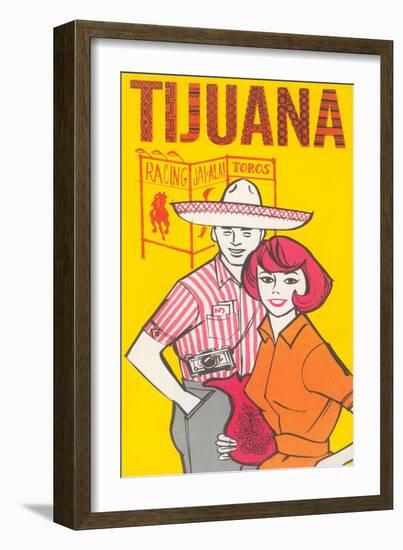 Tijuana Travel Poster with Gringos-null-Framed Art Print