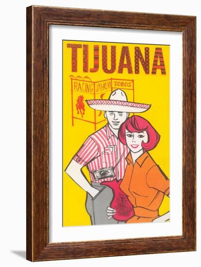 Tijuana Travel Poster with Gringos-null-Framed Art Print