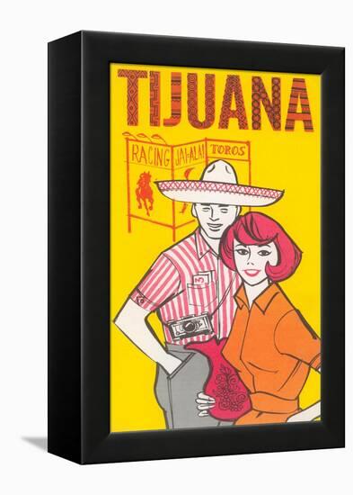 Tijuana Travel Poster with Gringos-null-Framed Stretched Canvas