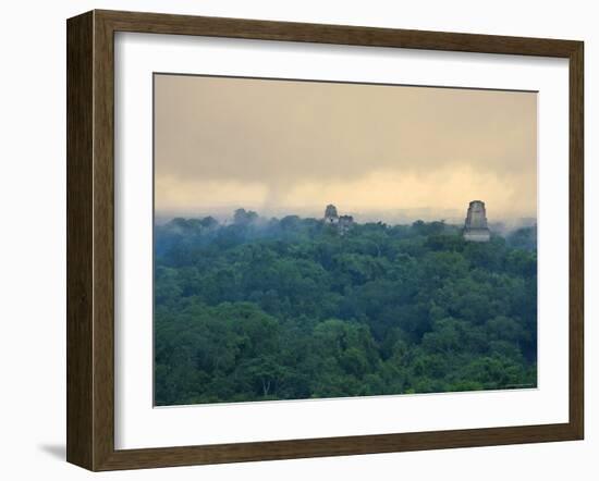 Tikal Pyramid Ruins and Rainforest, Dawn, Guatemala-Michele Falzone-Framed Photographic Print