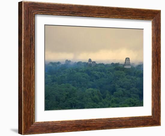 Tikal Pyramid Ruins and Rainforest, Dawn, Guatemala-Michele Falzone-Framed Photographic Print