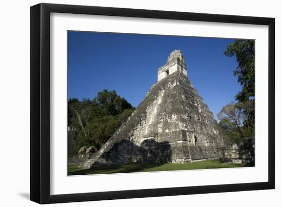 Tikal temple 1, Pre-Columbian Maya civilisation, Tikal, UNESCO World Heritage Site, Guatemala-Peter Groenendijk-Framed Photographic Print