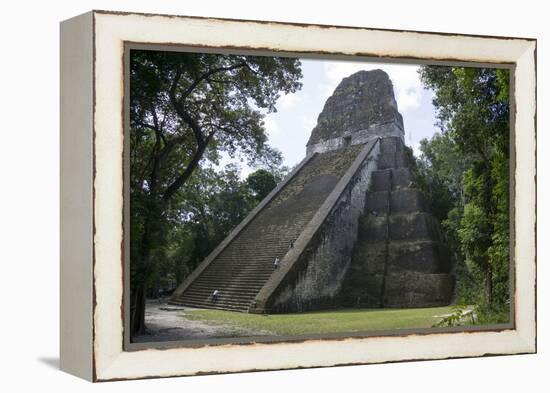 Tikal Temple 5, pre-Colombian Maya civilisation, Tikal, UNESCO World Heritage Site, Guatemala-Peter Groenendijk-Framed Premier Image Canvas