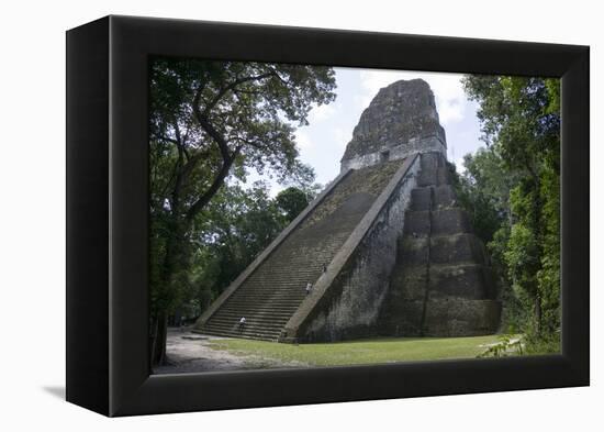 Tikal Temple 5, pre-Colombian Maya civilisation, Tikal, UNESCO World Heritage Site, Guatemala-Peter Groenendijk-Framed Premier Image Canvas