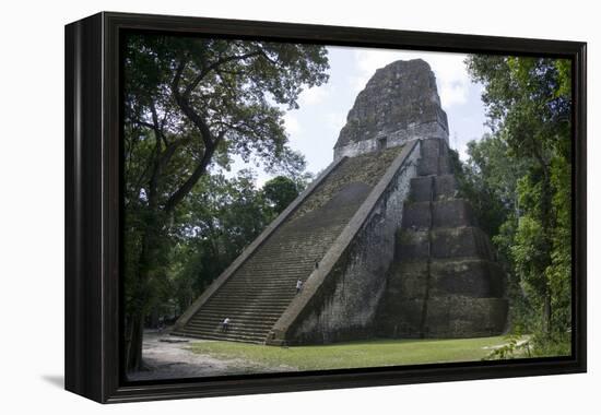 Tikal Temple 5, pre-Colombian Maya civilisation, Tikal, UNESCO World Heritage Site, Guatemala-Peter Groenendijk-Framed Premier Image Canvas