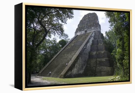 Tikal Temple 5, pre-Colombian Maya civilisation, Tikal, UNESCO World Heritage Site, Guatemala-Peter Groenendijk-Framed Premier Image Canvas