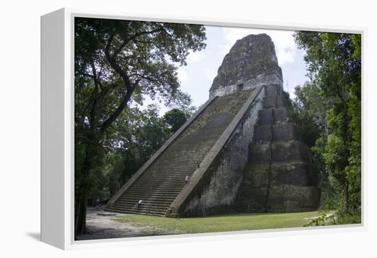 Tikal Temple 5, pre-Colombian Maya civilisation, Tikal, UNESCO World Heritage Site, Guatemala-Peter Groenendijk-Framed Premier Image Canvas