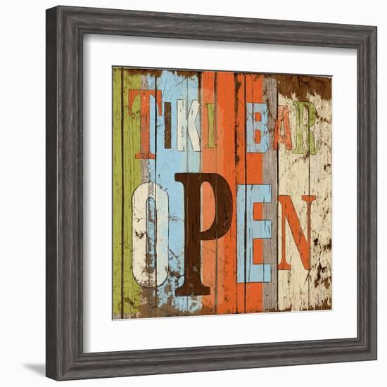 Tiki Bar Open-Elizabeth Medley-Framed Art Print