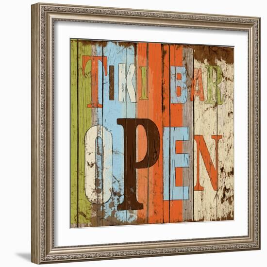 Tiki Bar Open-Elizabeth Medley-Framed Art Print