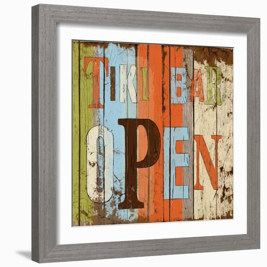 Tiki Bar Open-Elizabeth Medley-Framed Art Print