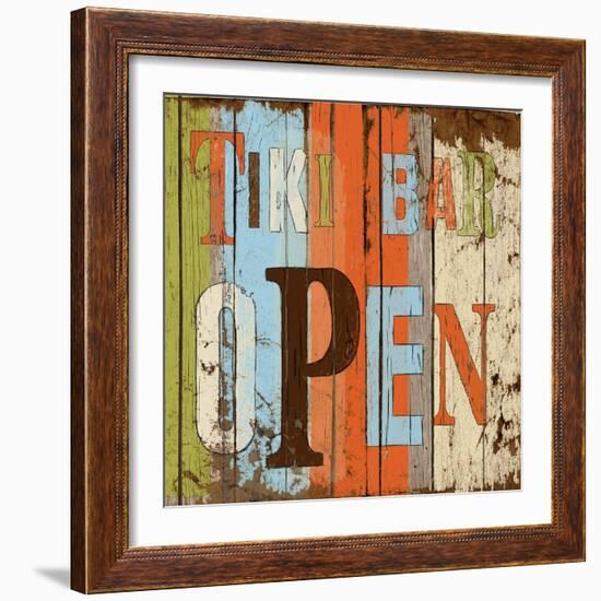 Tiki Bar Open-Elizabeth Medley-Framed Art Print